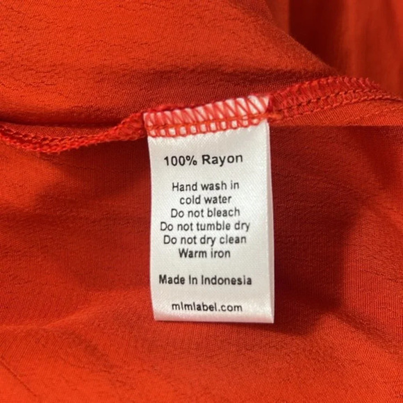 MLM LABEL Red Orange Maison Off Shoulder Dress Women’s XS Ruffle Revolve - Picture 13 of 14